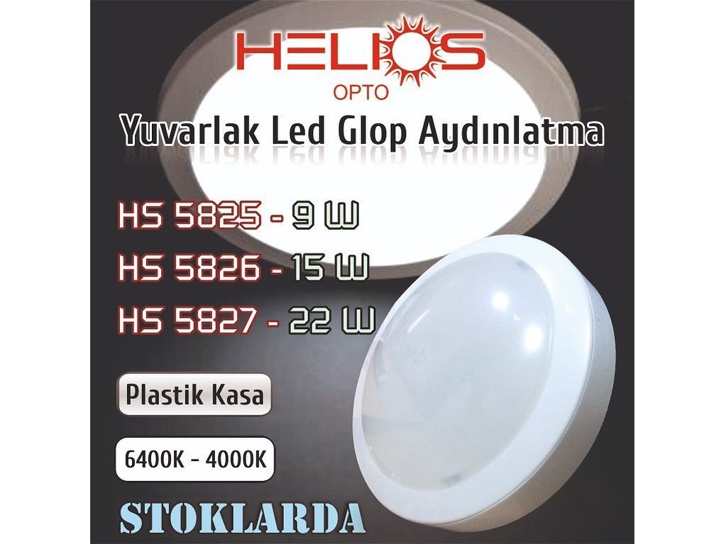 Dekoratif Yuvarlak Ledli Glop Aydınlatmalar Stoklarımızda
