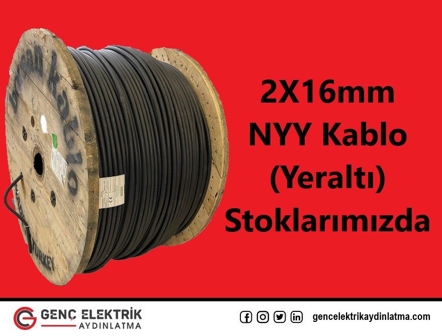 2X16mm NYY (Yeraltı) Kablo Stoklarımızda