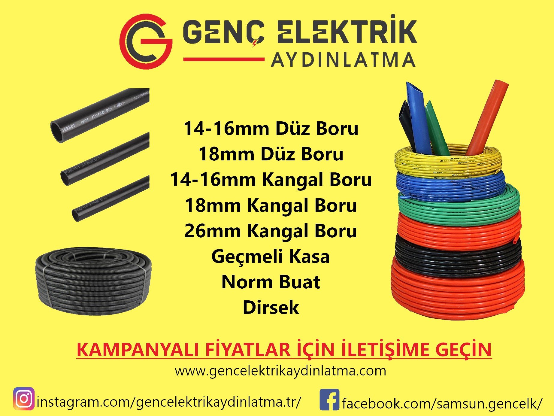 Plastik Elektrik Boruları Kampanyalı Fiyatlar için İletişime geçin