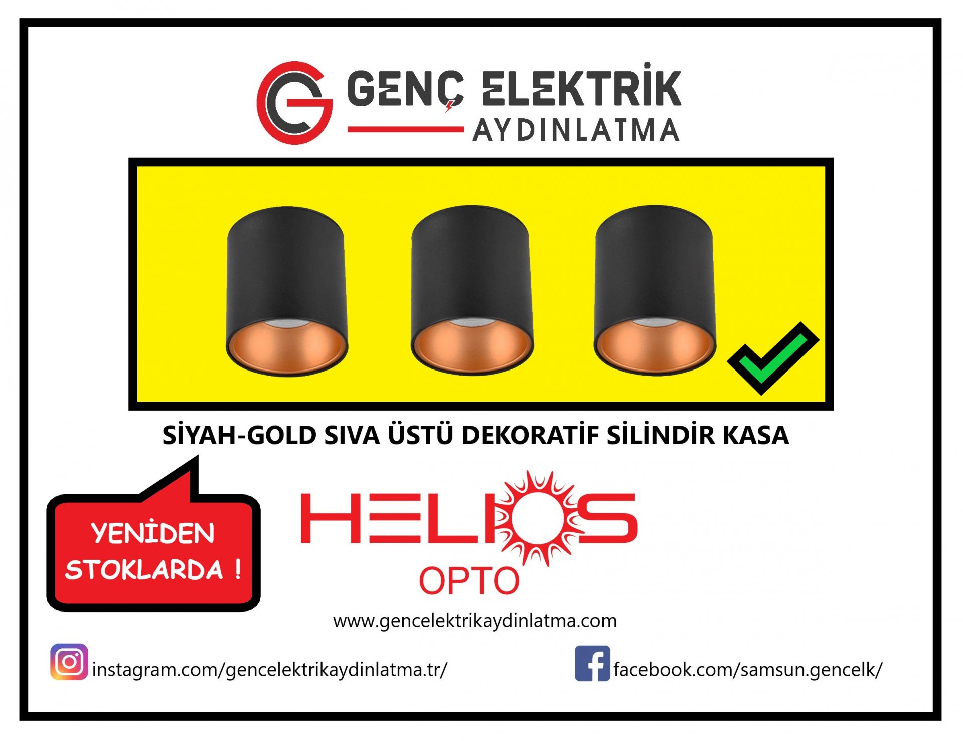 Sıva Üstü (Silindir) Dekoratif Armatür Kasası YENİDEN Stoklarımızda