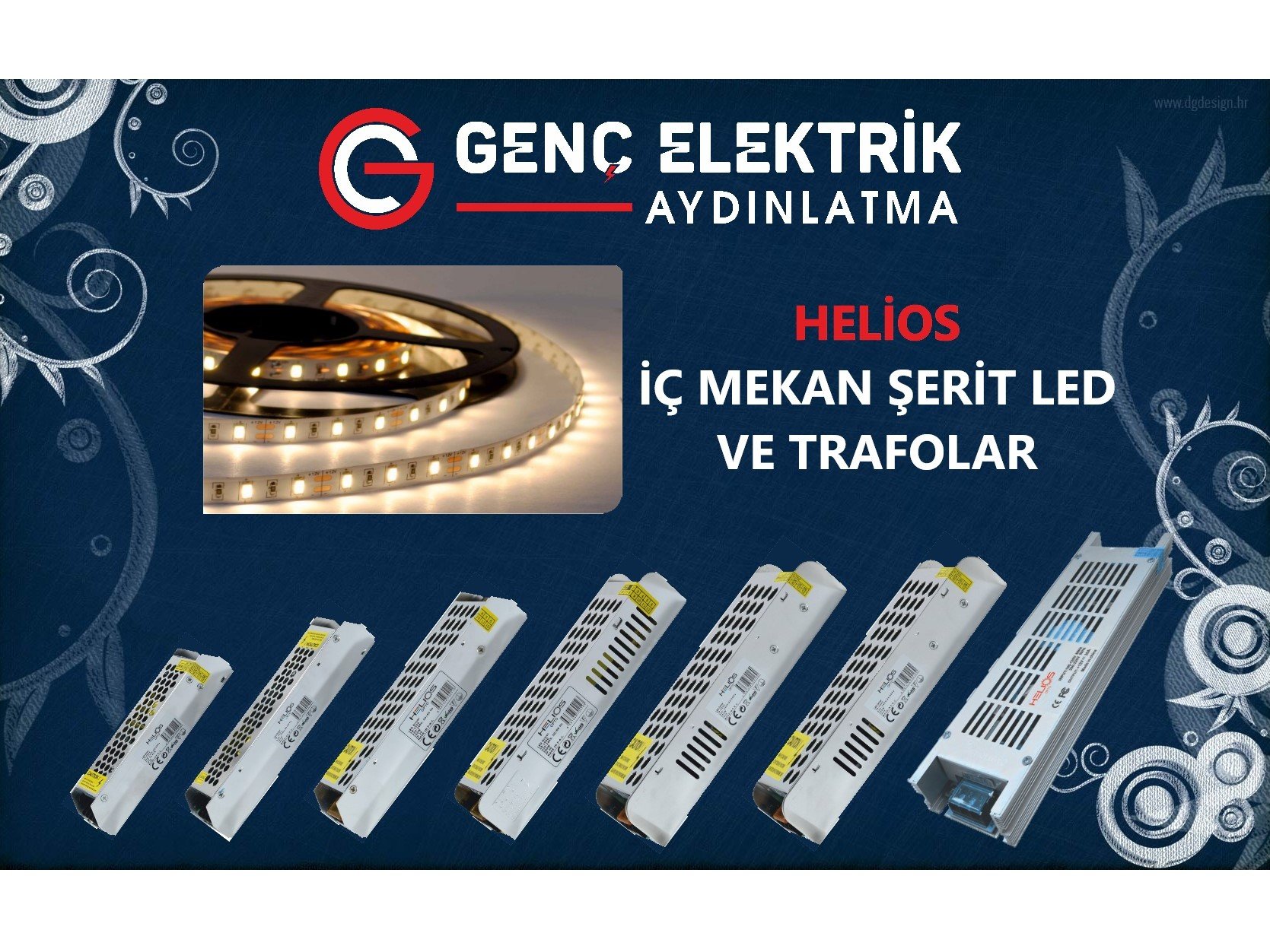 Helios İç mekan şerit led ve trafolar stoklarımızda