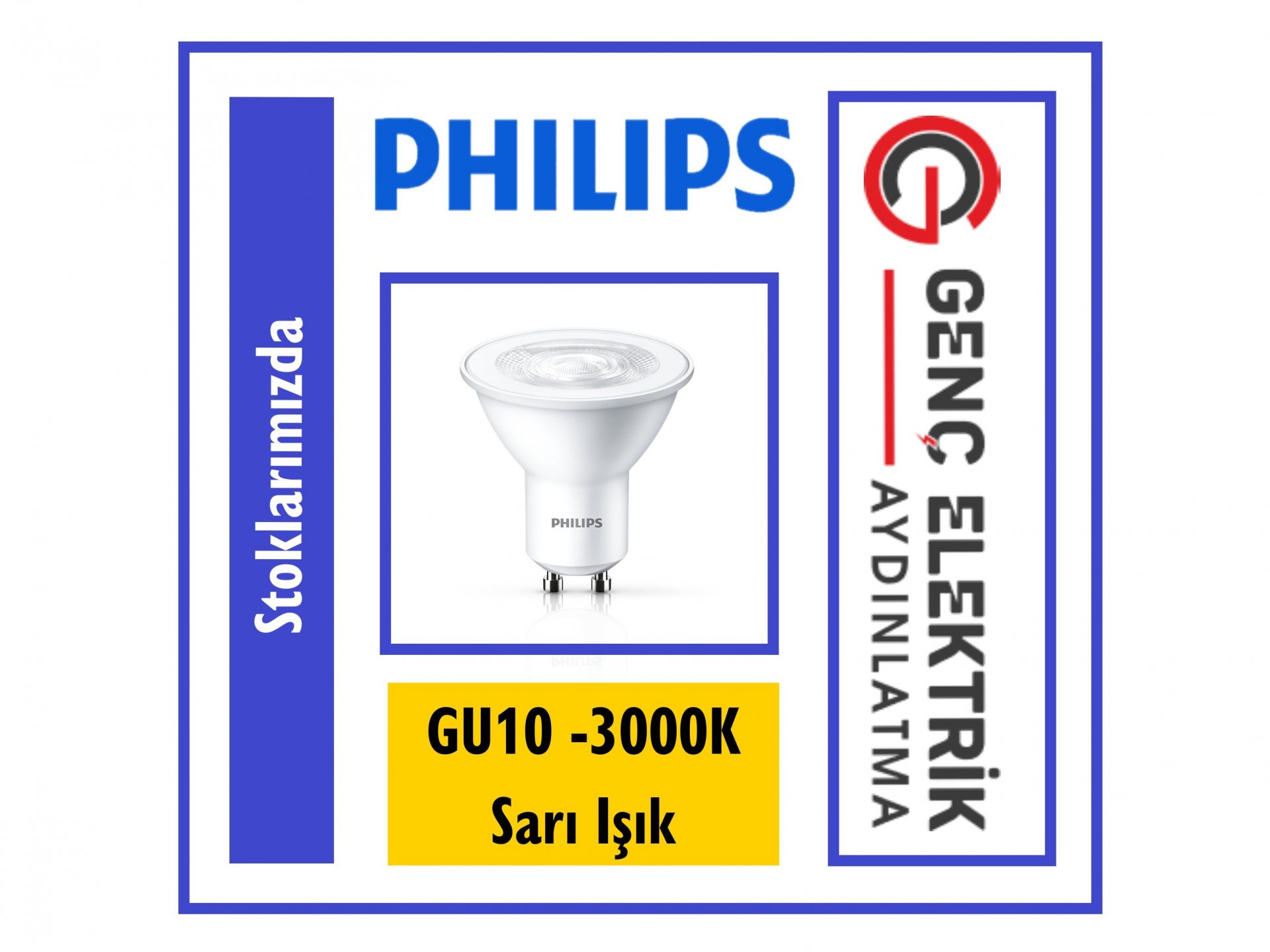 PHILIPS LED AMPUL GU10 (3000K) 40W/830 36D ESSENTİAL STOKLARIMIZDA